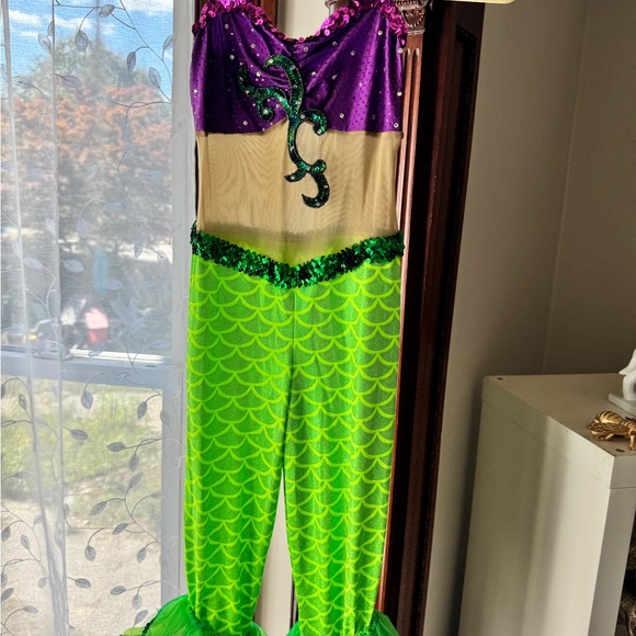 Sparkling Mermaid Dance Costume - Purple and Green size MC jazz, acro - Picture 1 of 5